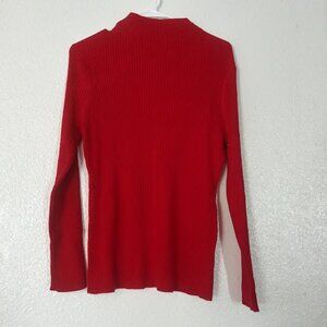 Nygard women's size L red ribbed pull over sweater
